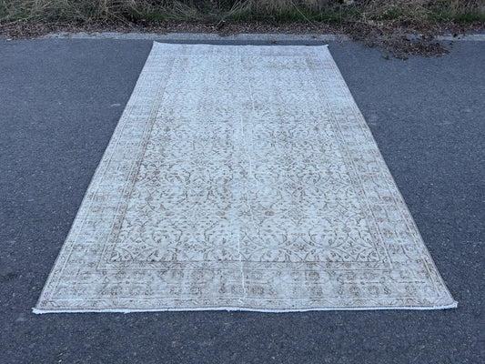 5x8 ft Turkish Oushak Wool & Cotton Rug – Traditional, Entryway