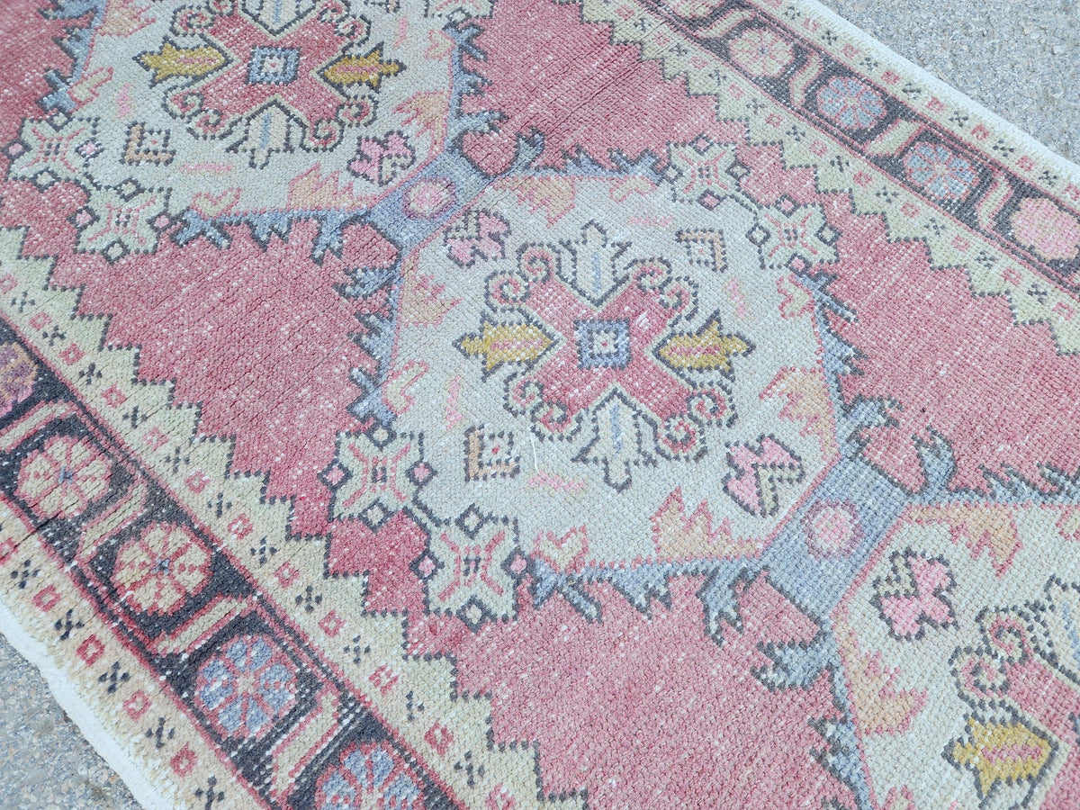 3x9 Kitchen Runner, Turkish Hand Woven Wool Rug, Eco Friendly, Farmhouse Decor