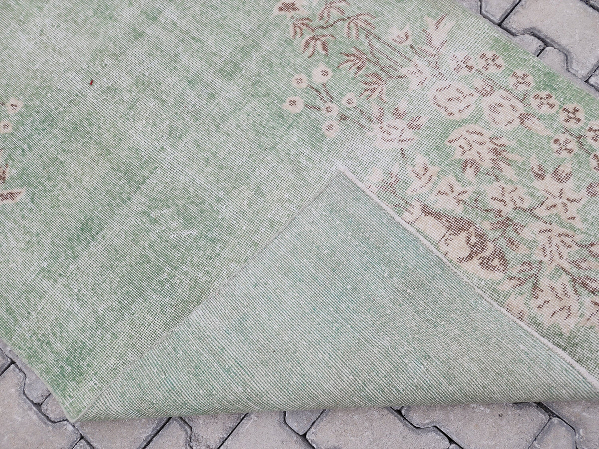 Vintage Turkish Oushak Rug 3x6: Handwoven Wool & Cotton Area Rug
