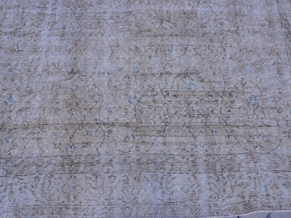 6x10 Vintage Turkish Rug: Neutral Muted Isparta Rug