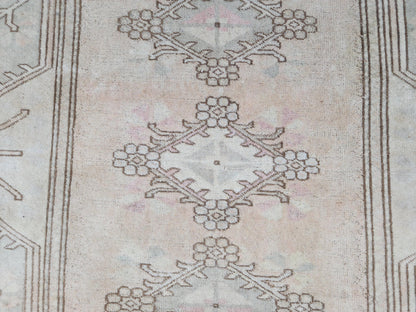Wool Beige Area Rug 7x9, Turkish Hand Made Carpet, Home Living Room Decor