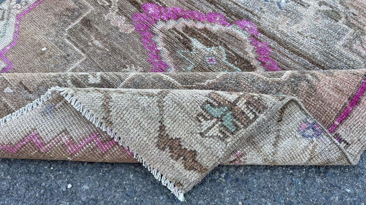 3x4 Boho Kars Rug, Hand Knotted Up Cycled Wool, Farmhouse Decor