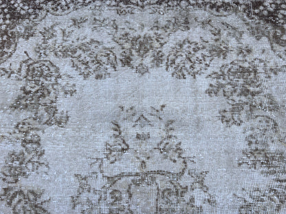 Handwoven Turkish Oushak Rug 4x7: Wool & Cotton Bohemian Rug