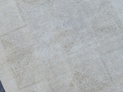 Hand Made Runner Rug 2.7 x 11.4 ft, Turkish Neutral Muted Wool Runner, Kitchen Runner