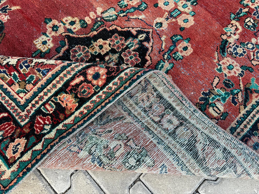 4x6 Vintage Oushak Rug: Handwoven Wool, Boho Neutral Decor