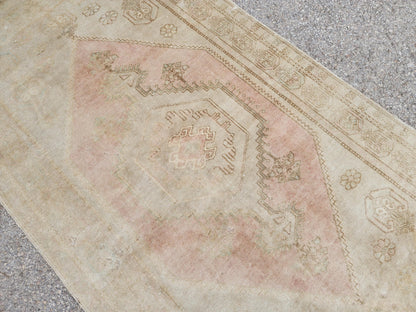 4x7 Neutral Wool Rug, Turkish Wool Anatolian Hand Made, Home Kitchen and Entryway Decor