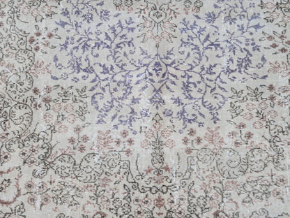 6x9 Oushak Neutral Rug: Hand Knotted Wool, Bohemian Home Decor