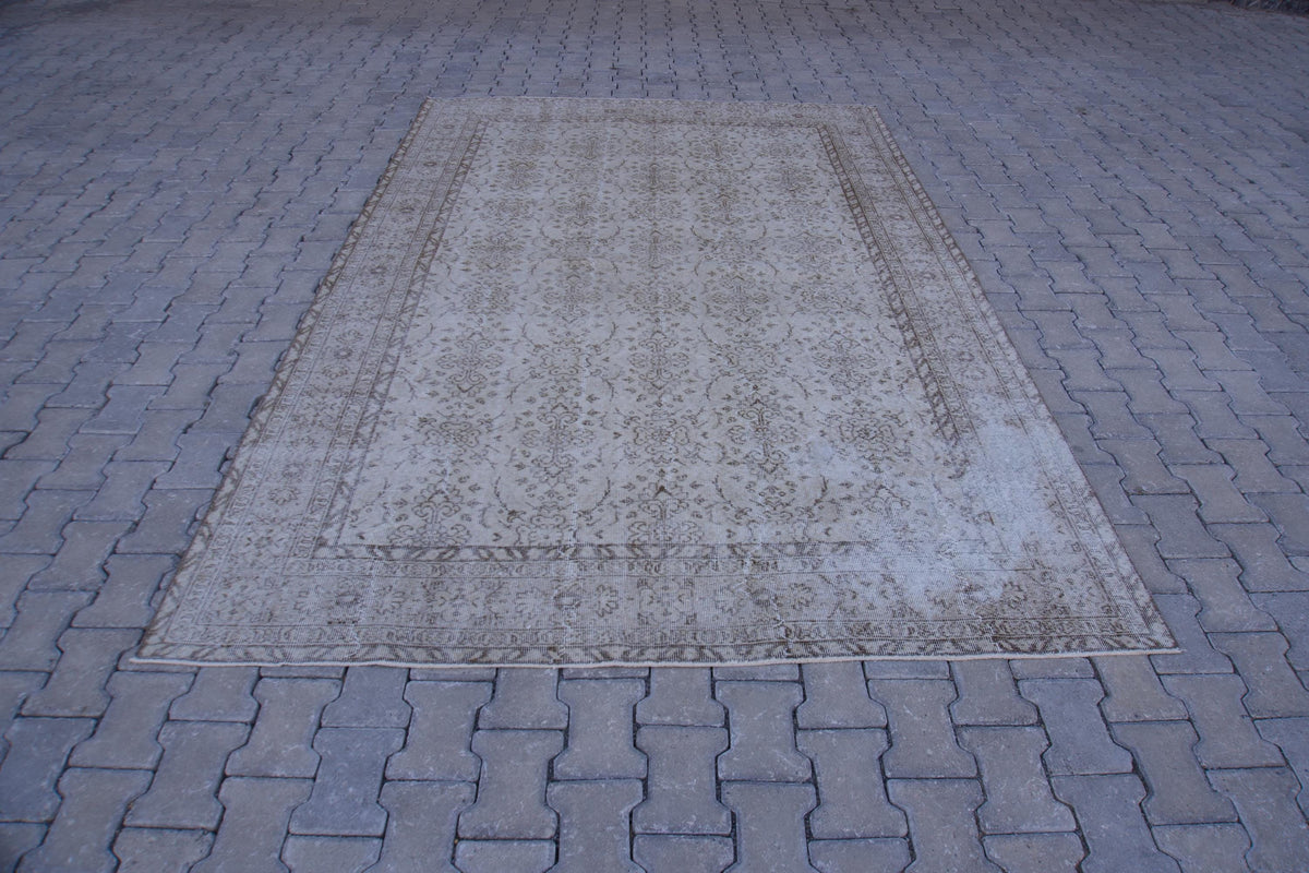 Handmade Turkish Isparta Rug: 7x10 Beige Oriental Area Rug