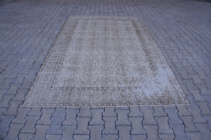 Handmade Turkish Isparta Rug: 7x10 Beige Oriental Area Rug