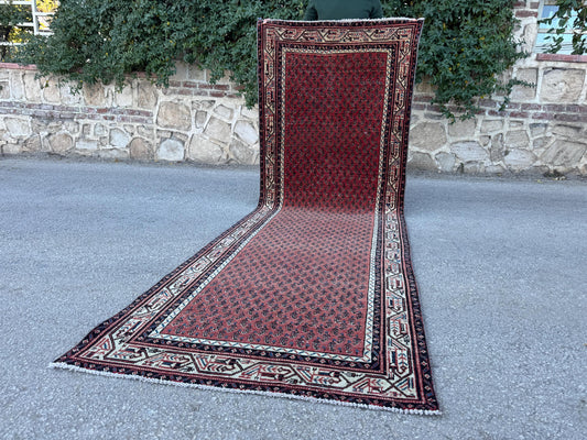 3x10 Wool Vintage Runner Rug: Rustic Hallway Decor, HandCrafted