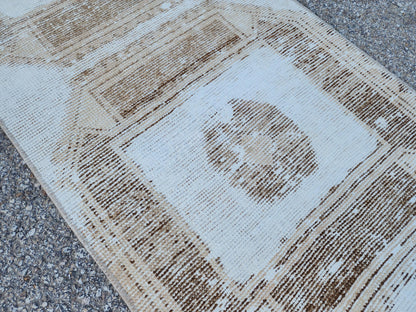 2x11 Neutral Runner Rug: Bohemian Home Decor, Up Cycled Wool