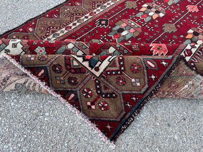 Hand Knotted Wool Runner Rug: 4x9 Rustic Boho Hallway Decor