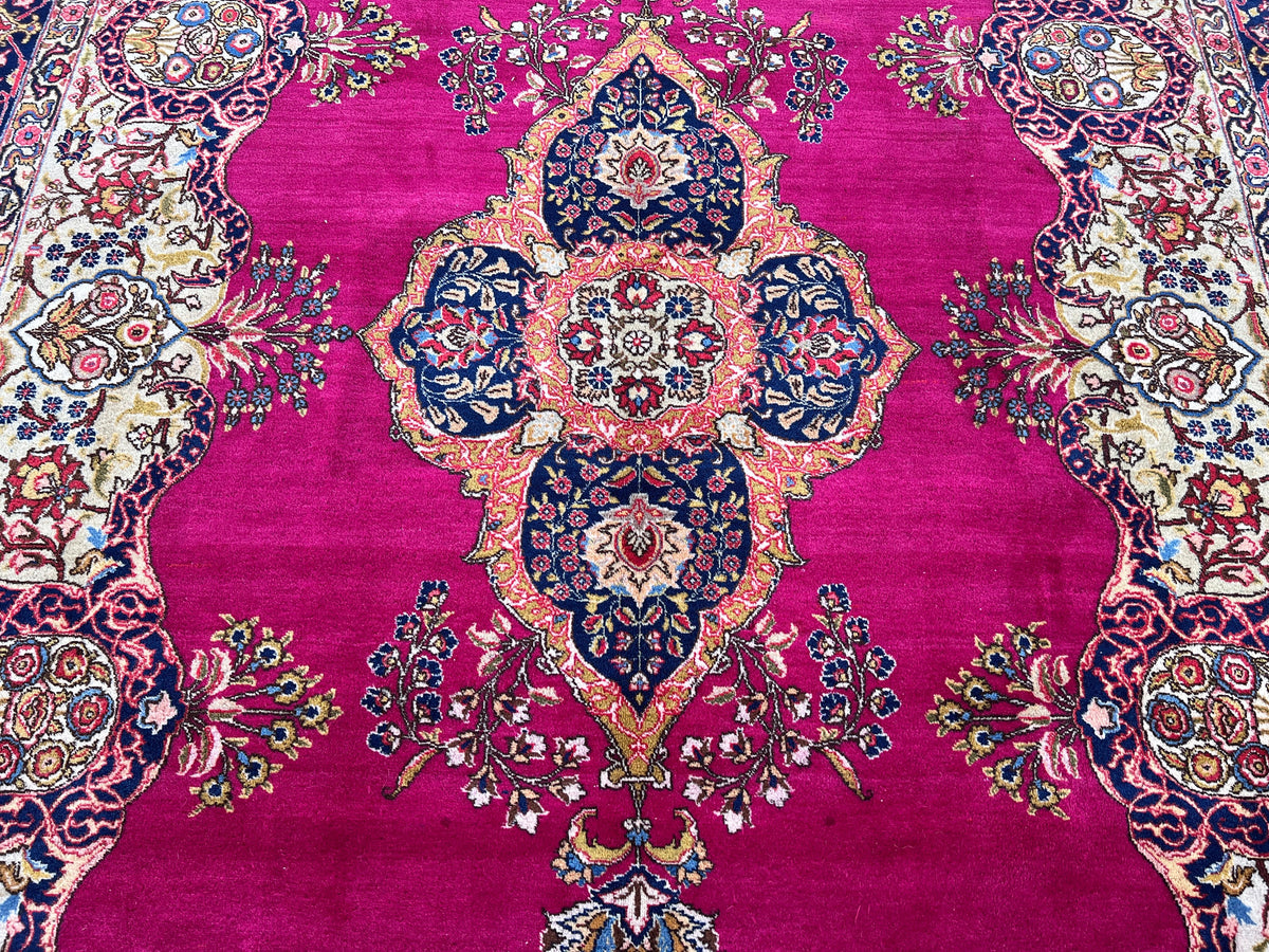 8×11 Vintage Wool Rug, Hand Knotted, Natural Oriental Traditional Kayseri Carpet