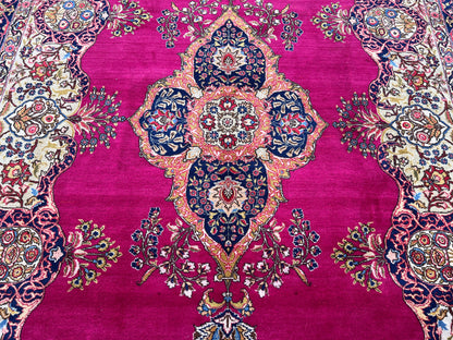 8×11 Vintage Wool Rug, Hand Knotted, Natural Oriental Traditional Kayseri Carpet