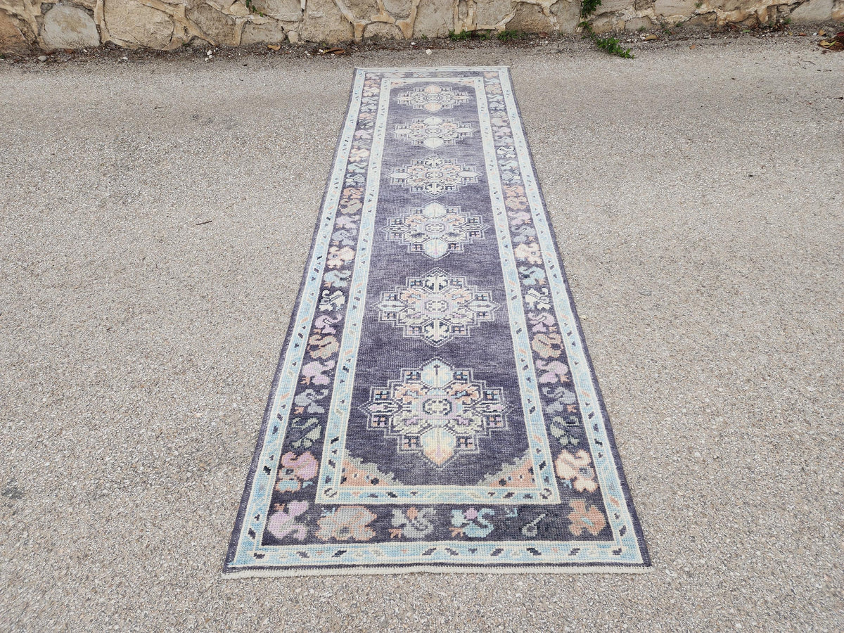 3x10 Runner Rug, Hand Knotted Up Cycled Wool, Kitchen Home Decor