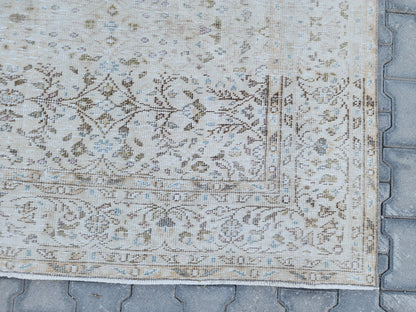 6x11 Neutral Turkish Area Rug, Oushak Hand Made Carpet, Beige Color, Home Farmhouse Decor