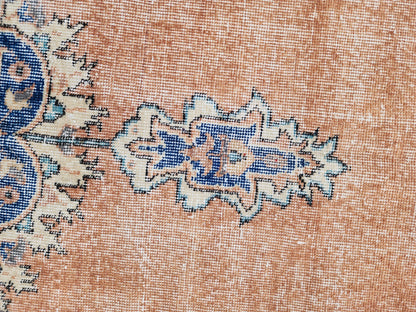 Oushak Area Rug 7x10, Hand Knotted Wool Turkish Carpet, Living Room Decor