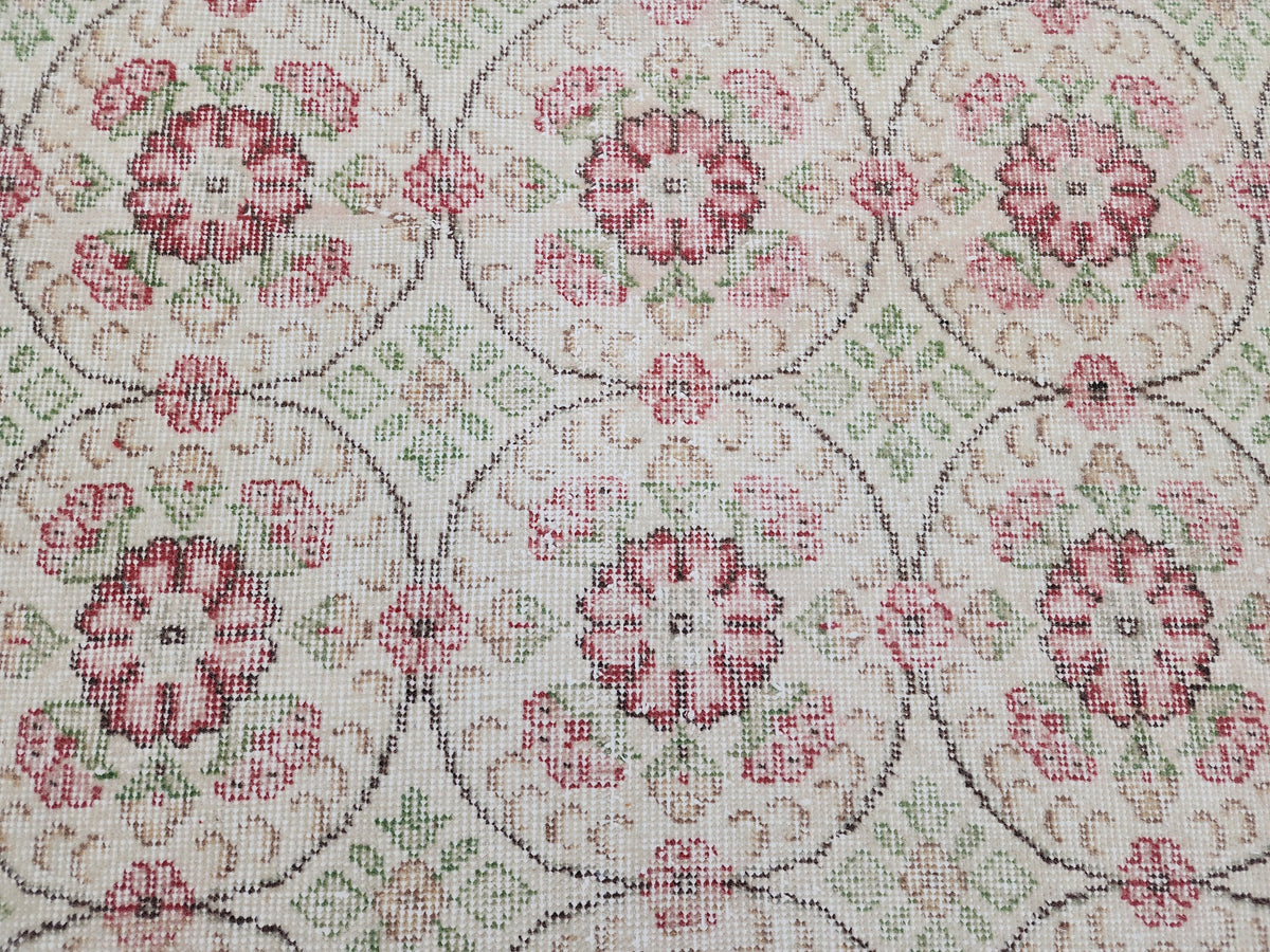 4x7 Handwoven Turkish Oushak Rug: Wool & Cotton Area Rug