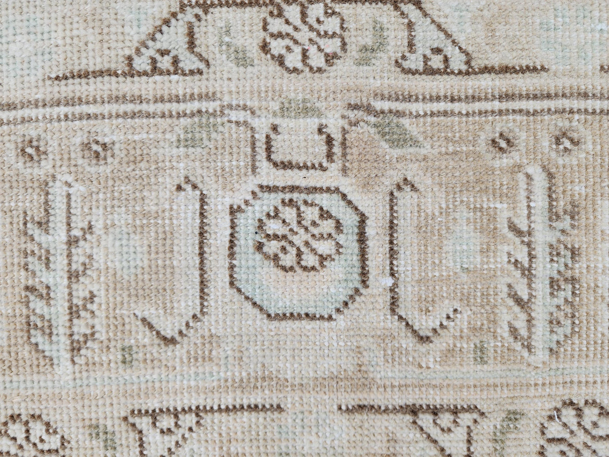 8x11 Neutral Geometric Rug: Oriental Hand Made, Beige and Brown