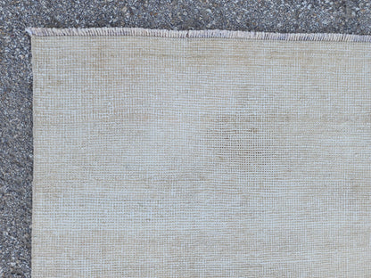 3x11 Neutral Muted Runner Rug, Hand Knoted Rustic Decor, Eco Friendly