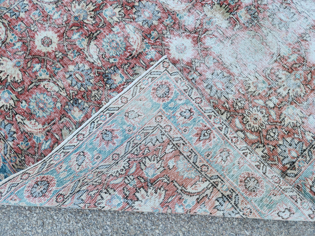 Handwoven Turkish Oushak Rug 5x8: Wool & Cotton Antique Style