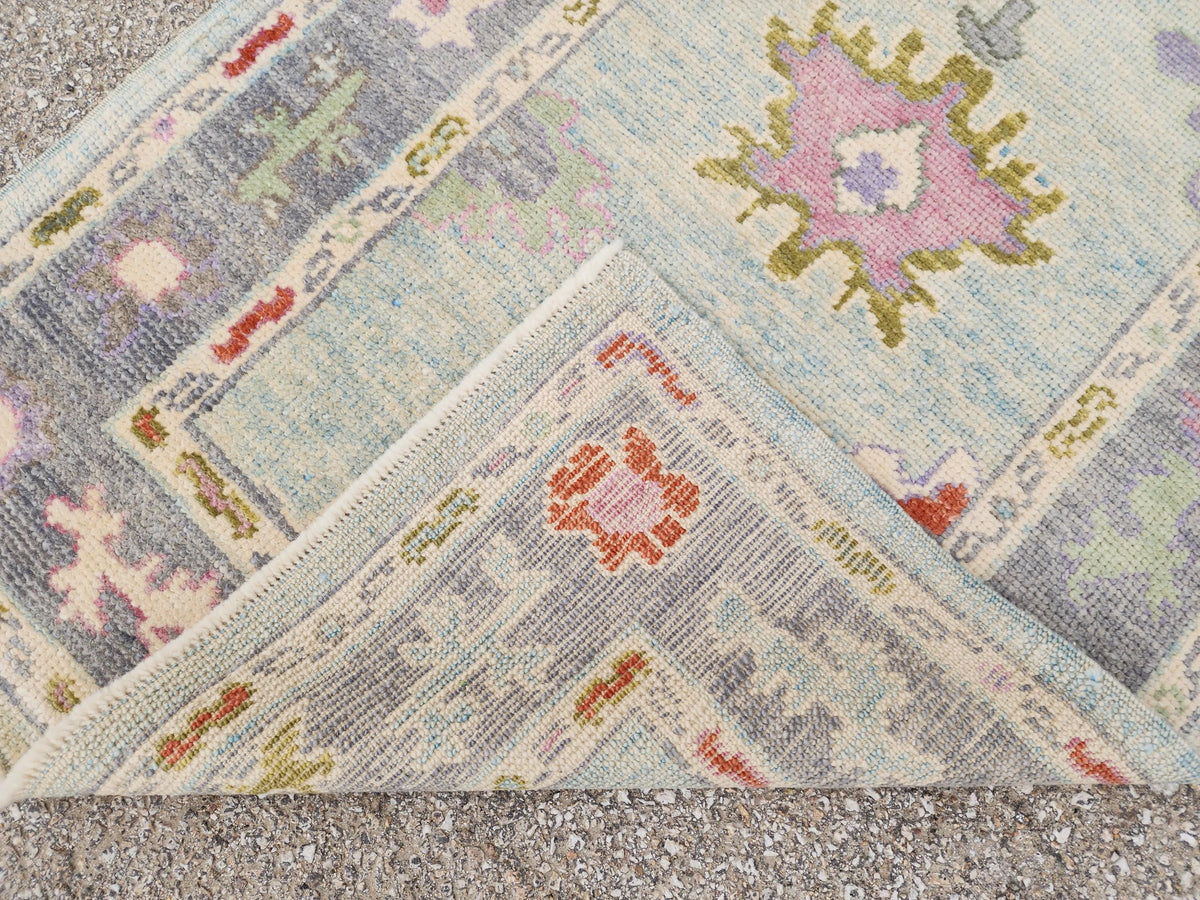 3x6 Oushak Rug: Pastel Turkish Wool Runner, Boho Hallway Rug