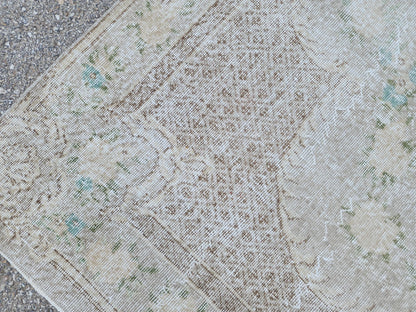 Neutral Area Rug 6x10: Hand Made Rustic Decor, Beige And Brown Turkish Carpet