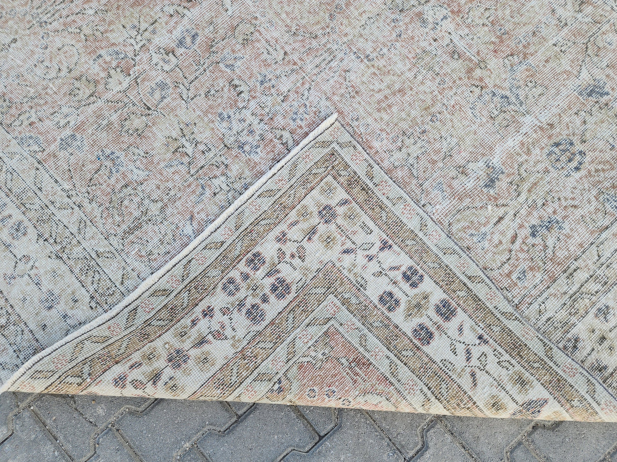 6x10 Turkish Rug, Boho Home Decor, Faded Pink Neutral Carpet