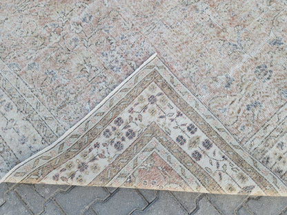 6x10 Turkish Rug, Boho Home Decor, Faded Pink Neutral Carpet