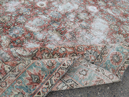 Handwoven Turkish Oushak Rug 5x8: Wool & Cotton Bohemian Decor