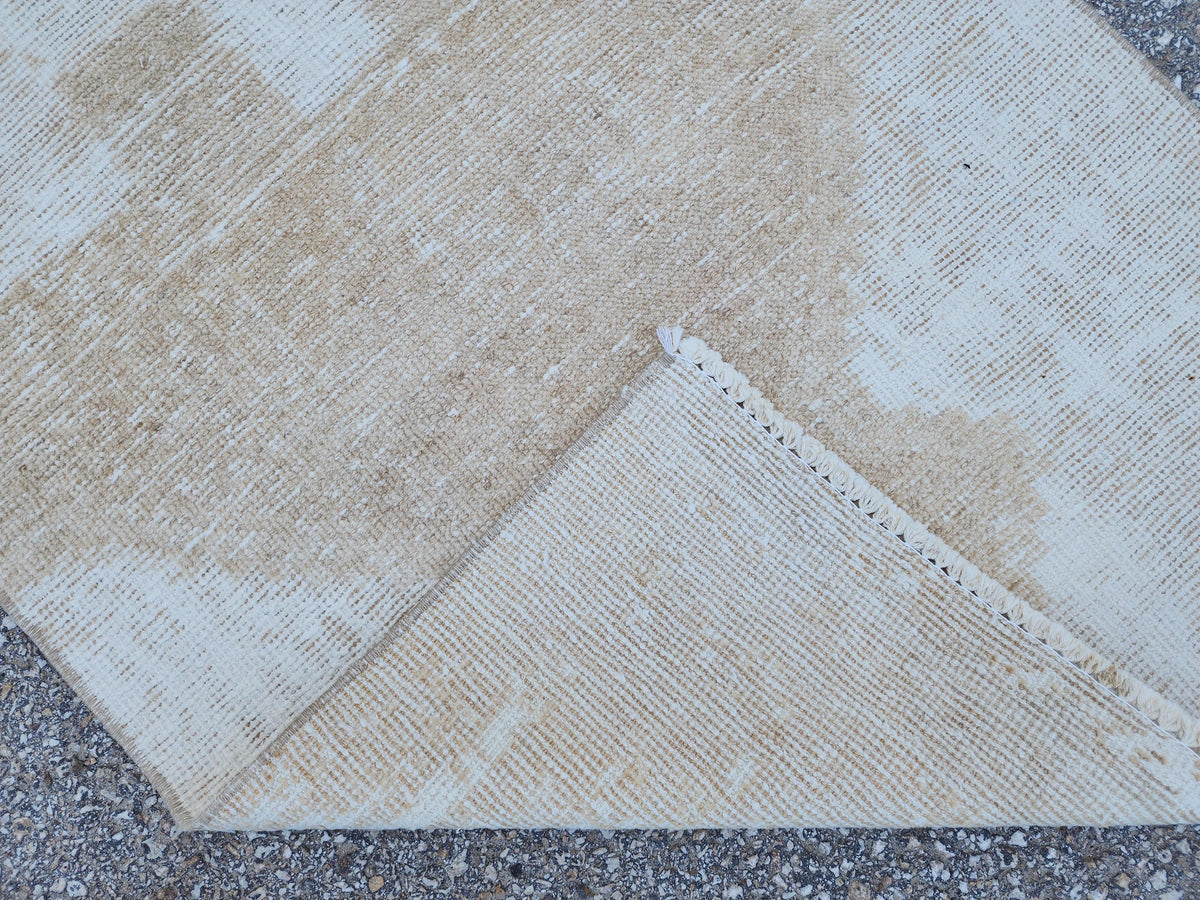 2x13 Neutral Turkish Runner Rug: Boho Hallway Decor