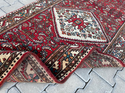 Handmade Oriental Runner Rug: Rustic Kitchen Hallway Decor (3x9)