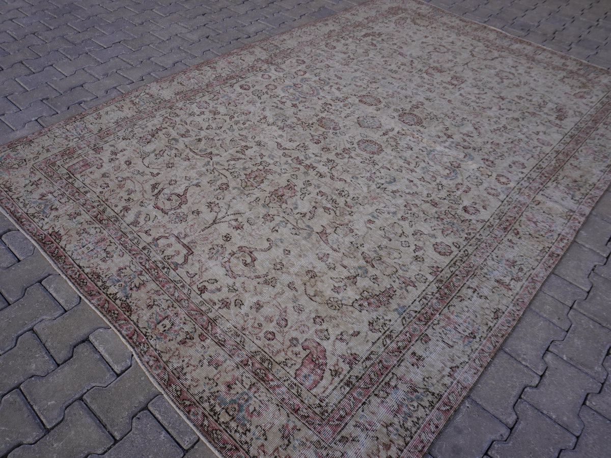 Handwoven Rug 6x9, Wool & Cotton Turkish Rug, Living Room Decor
