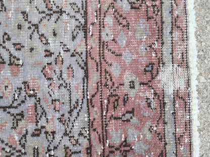 Gray Area Rug 5x9, Turkish Hand Made Carpet For Dining Room Decor, Boho Decor