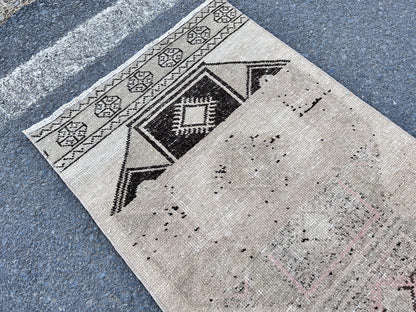 2x12 Neutral Runner Rug, Hand-Knotted Hallway & Entryway Rug, Earth Tone Decor