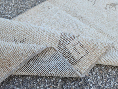 Geometric Hallway Rug 2x7: Handmade Anatolian Wool Runner
