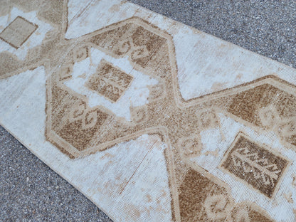 3x13 Handmade Turkish Oushak Runner Rug: Farmhouse Hallway Decor