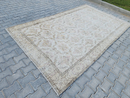 6x10 Dining Room Rug, Oriental Turkish Hand Made, Eco Friendly