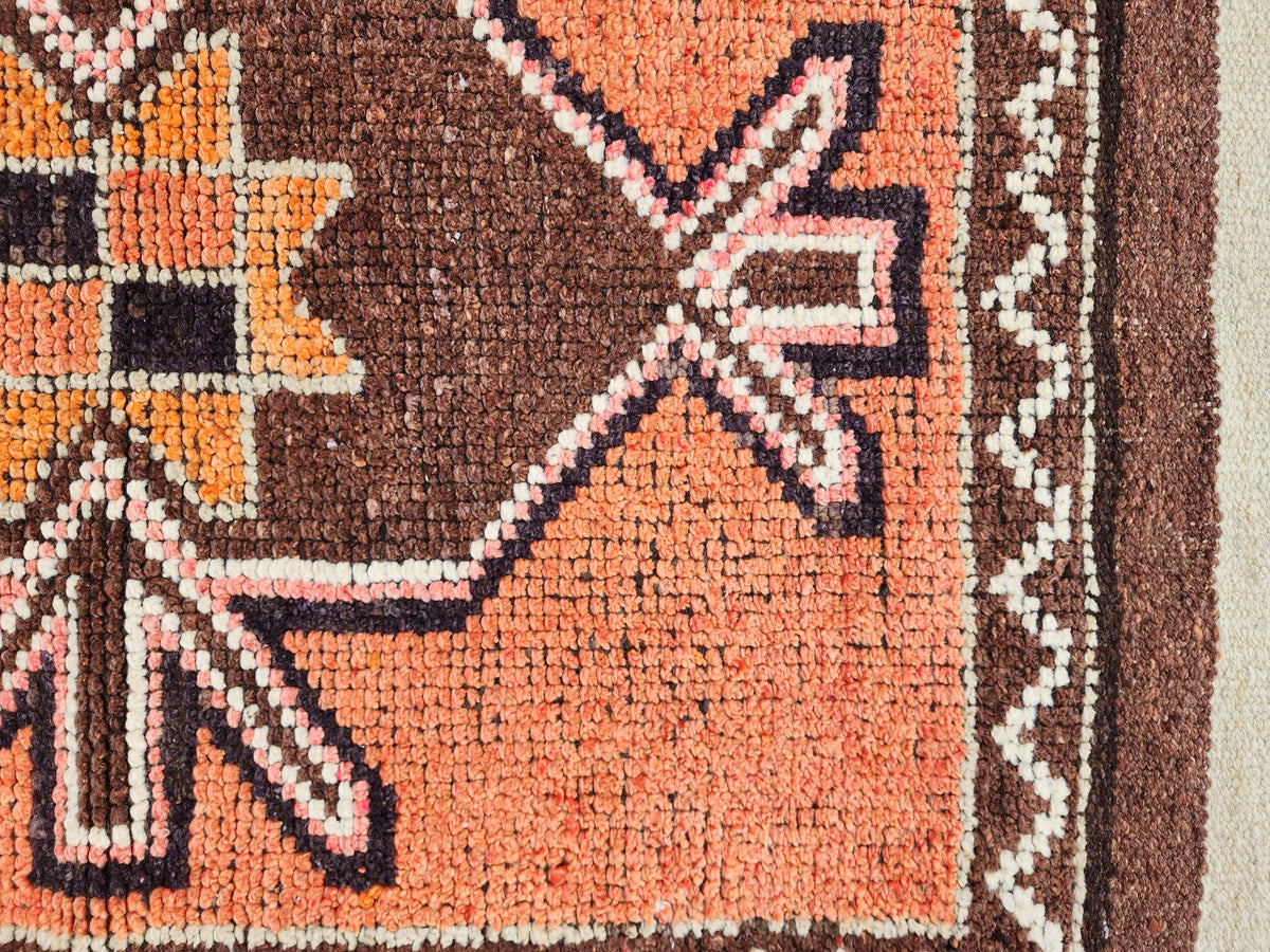 Wool Hand Made Rug 2.7x9.8 ft, Oriental Medium Pile Runner, Hallway Home Decor