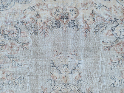 Neutral Oushak Rug 5x9: Turkish Hand Knotted, Dining Room Decor