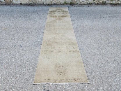 Neutral Runner Rug 3x12, Eco Friendly, Bohemian Home Decor, Up Cycled Wool