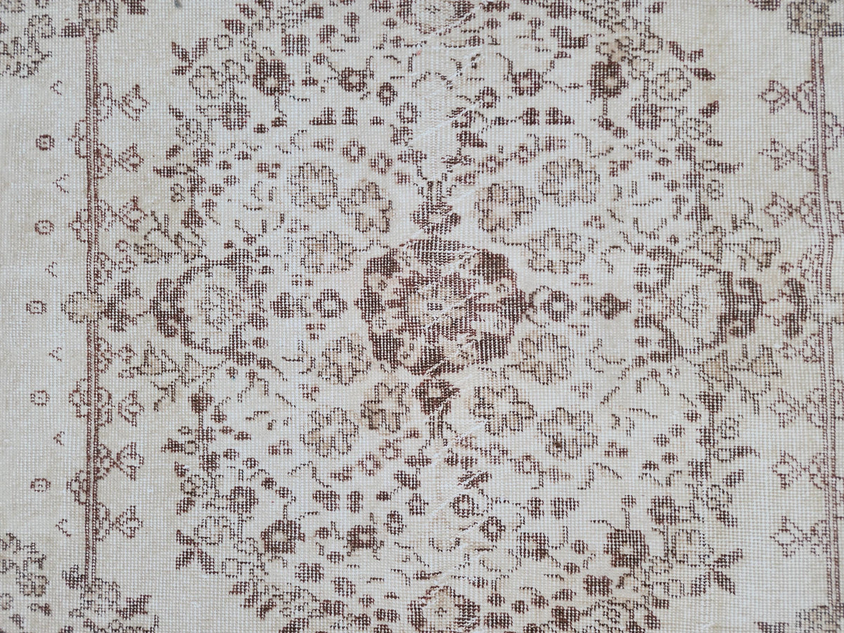 Oushak Neutral Rug 6x9: Hand Knotted Rustic Rug, Farmhouse Boho Decor