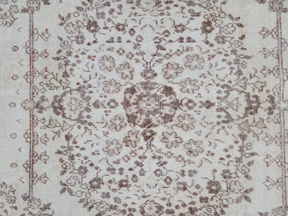 Oushak Neutral Rug 6x9: Hand Knotted Rustic Rug, Farmhouse Boho Decor