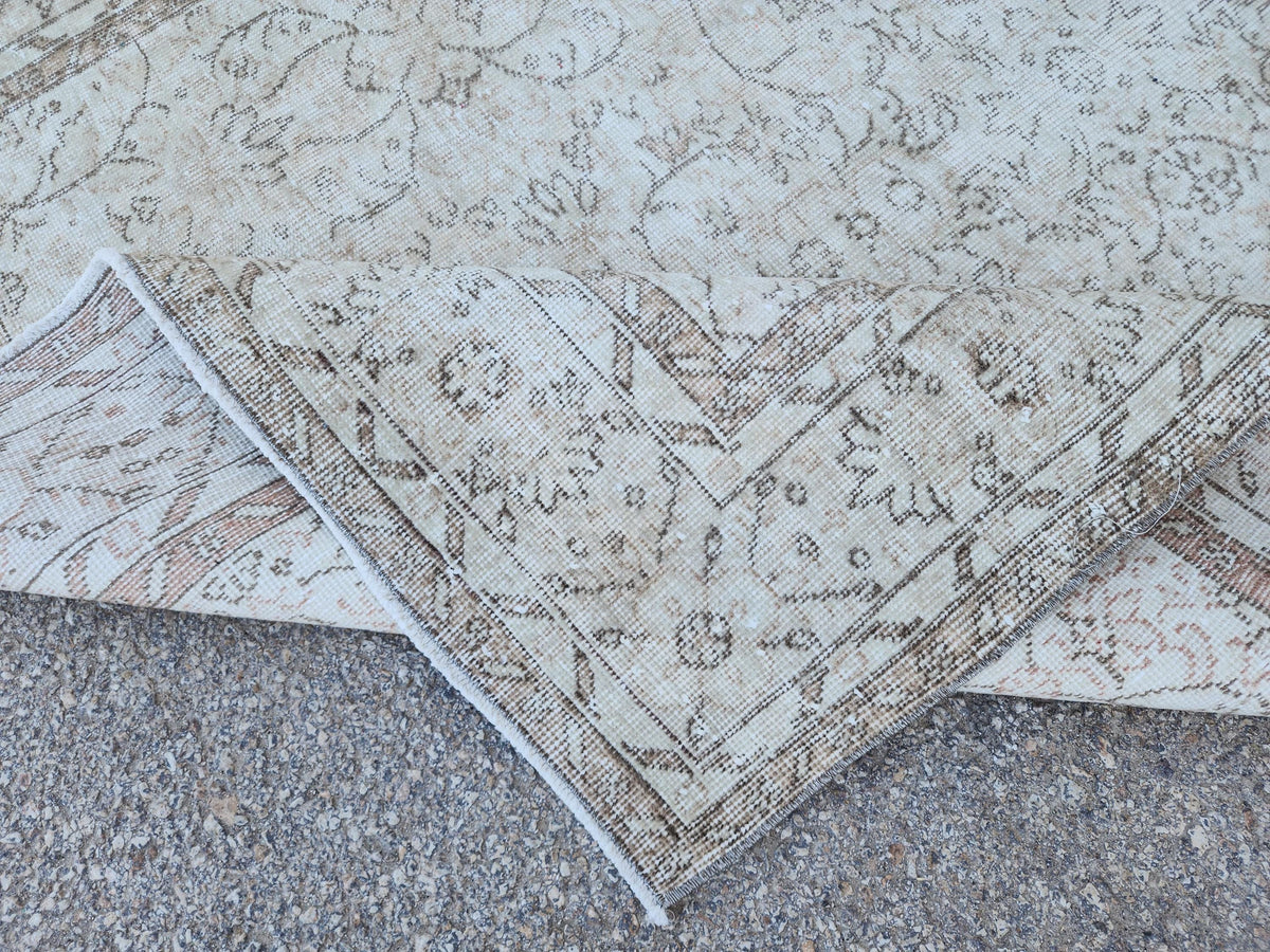 Neutral Rug 5x9, Hand Knotted, Oriental Living Room Decor, Beige and Brown