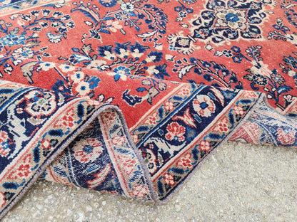 3x9 Vintage Red Runner Rug: Oriental Hand Woven, Persian Floral Design