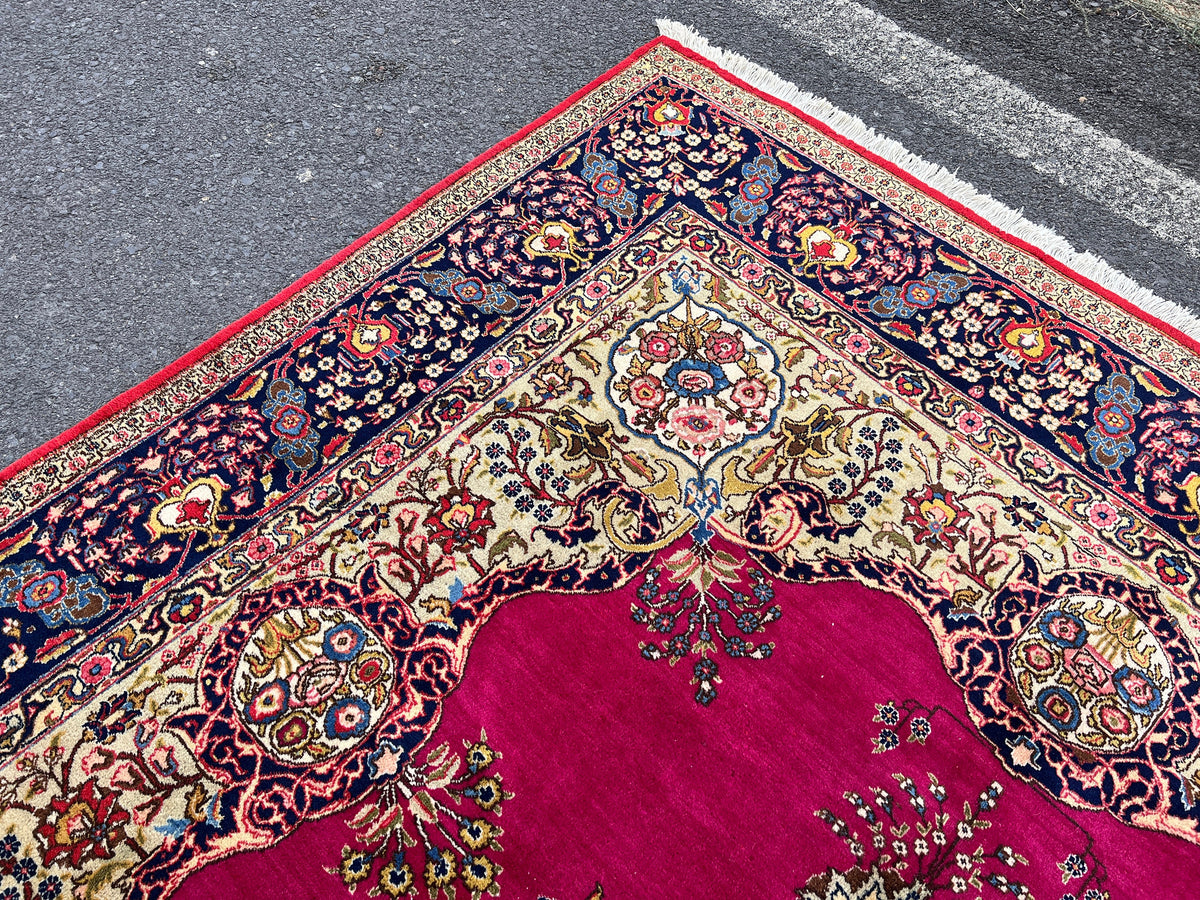 8×11 Vintage Wool Rug, Hand Knotted, Natural Oriental Traditional Kayseri Carpet