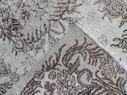 Handwoven Turkish Oushak Rug: 4x7 Wool Cotton Blend