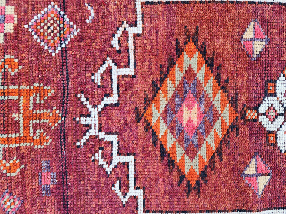 Stair Soft Runner 2.7x14.2 ft, Turkish Wool Hand Knotted Up Cycled Wool, Home Rustic Decor