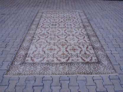 Handwoven Turkish Oushak Rug 6x10: Wool & Cotton Blend