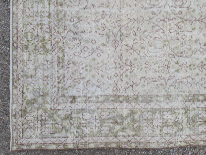 Handmade Wool Oushak Rug 7x10: Turkish Neutral Area Rug